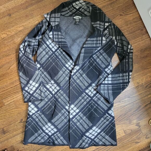 Oliver.o by Escio cardigan blazer duster sweater plaid - Picture 1 of 3